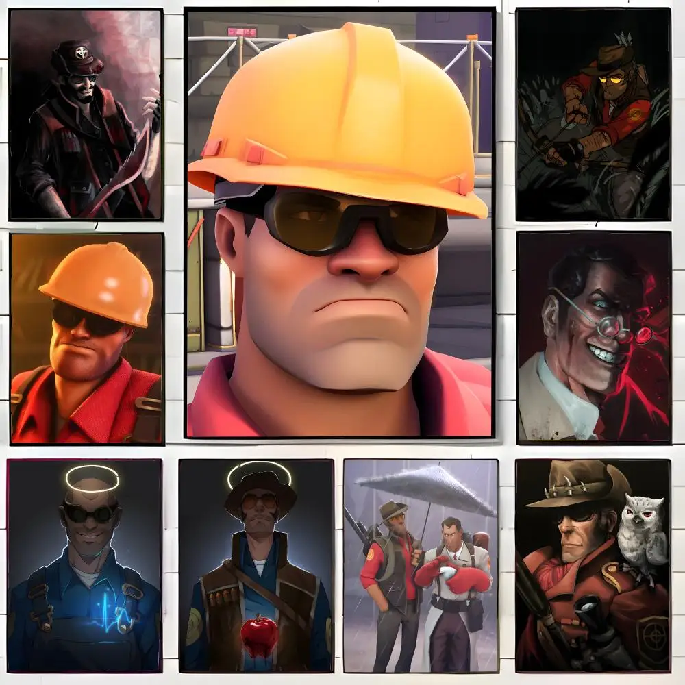 Classic Shooter Game Team Fortress Poster Wall Art Print Decorative Mural Home Decor Gift Unframed