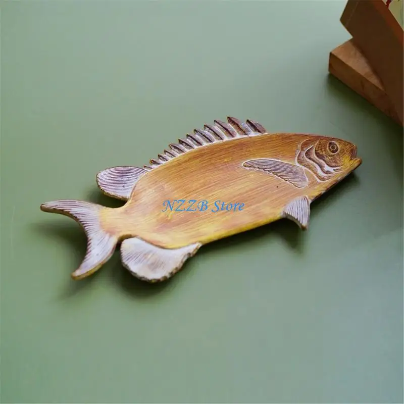 T21F Versatile Fish Shaped Jewelry Plate Accessory Holder for Personal or Shop Use