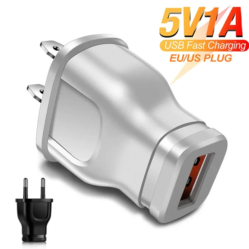 

USB Charger Port Smart Phone Chargers 5V1A USB Charger Mini Power Adapter For Huawei Xiaomi Mobile Phone EU US Plug Wall Charger