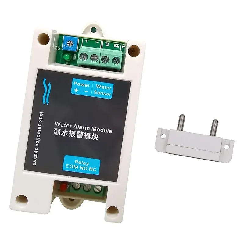 

Датчик протечки воды ABKN-12V DC с проводным подключением, модуль сигнализации о протечке, датчик затопления с релейным выходом 10А NC/NO для управления