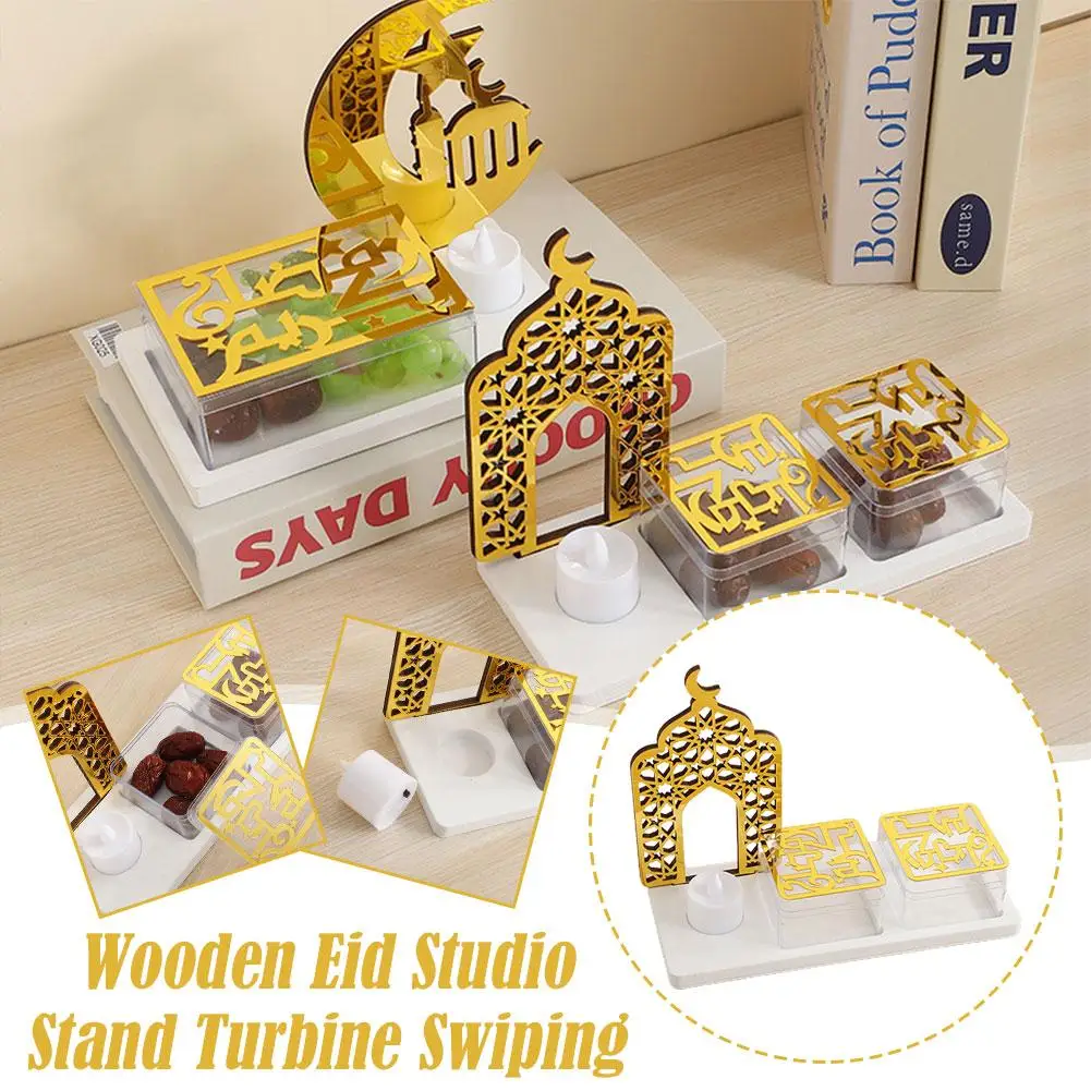 Ramadan Eid Table Decorations Candlestick Food Holder Plates Electronic Table Party Decoration Decoration With Eid Candle V4m9