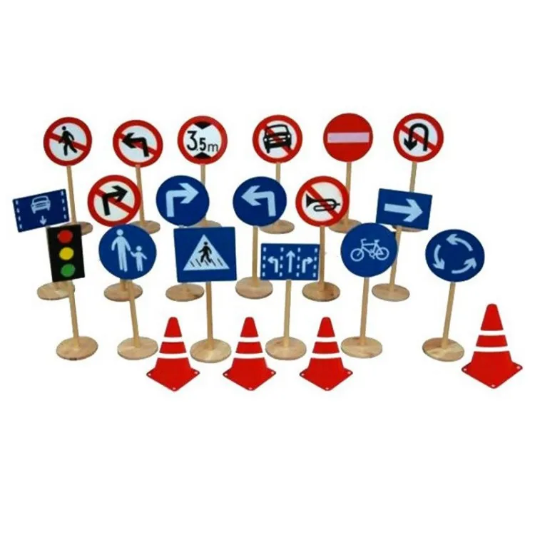 Traffic Recognition signs Kindergarten signs Educational wooden traffic signs