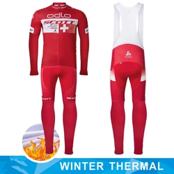 SCOTT Cycling Man Men's Suit Bycicle Outfit Set Thermal Jersey Mtb Pants Shirt Long Sleeve Bike Clothing Bib Male 2023 Uniform