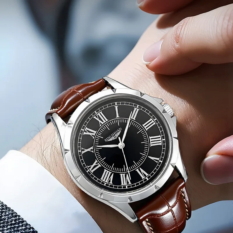 New Fashion Luxury Man High Quality Leather Watch Men Business Sports Quartz Watches Students Wristwatches Gifts Reloj Hombre