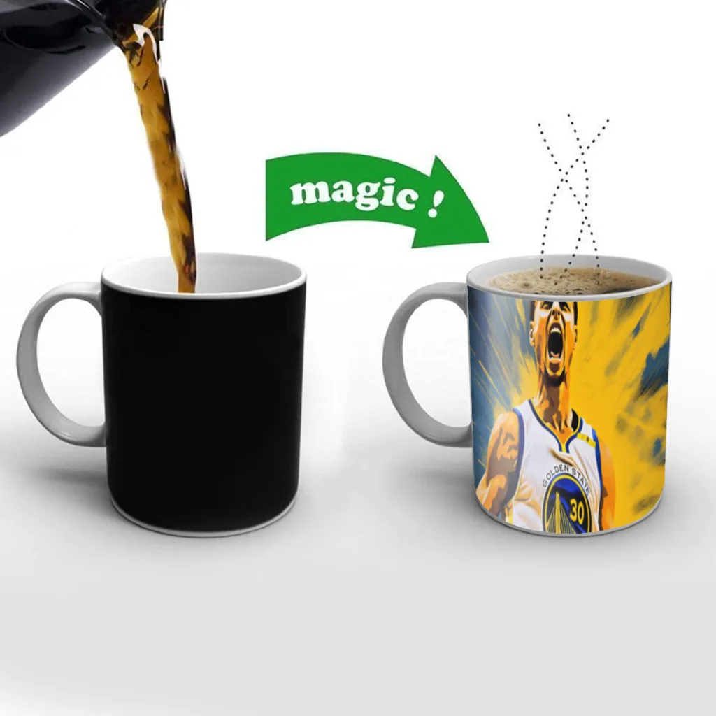 S-Stephen Super Star C-Curry One Piece Coffee Mugs And Mug Creative Color Change Tea Cup Ceramic Milk Cups Novelty Gifts