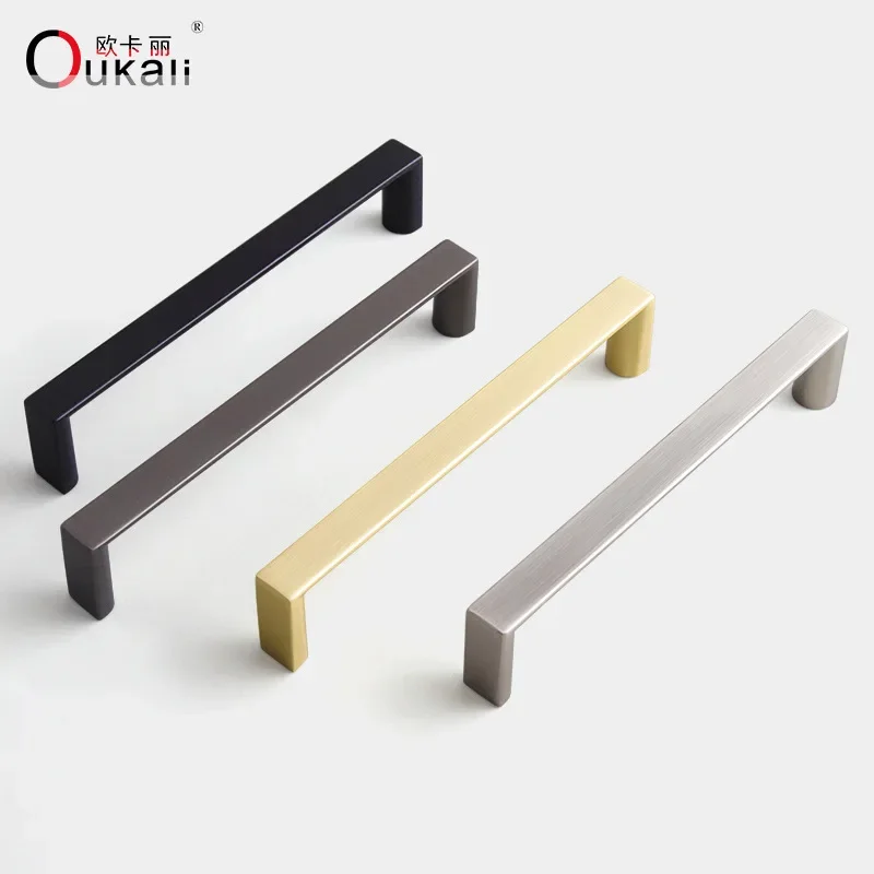 

10pcs Modern Solid Zinc Alloy Cabinet Pulls 96-320mm Furniture Handles for Kitchen Cupboard Door Wardrobe Dresser Drawer Bar