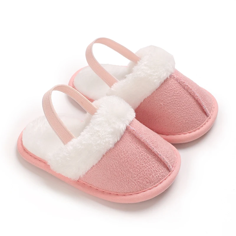 Spring and Winter Baby Shoes Cute Indoor Baby Fluffy Slippers Baby Toddler Boys and Girls Shoes Sandals First Step Walker 0-18M