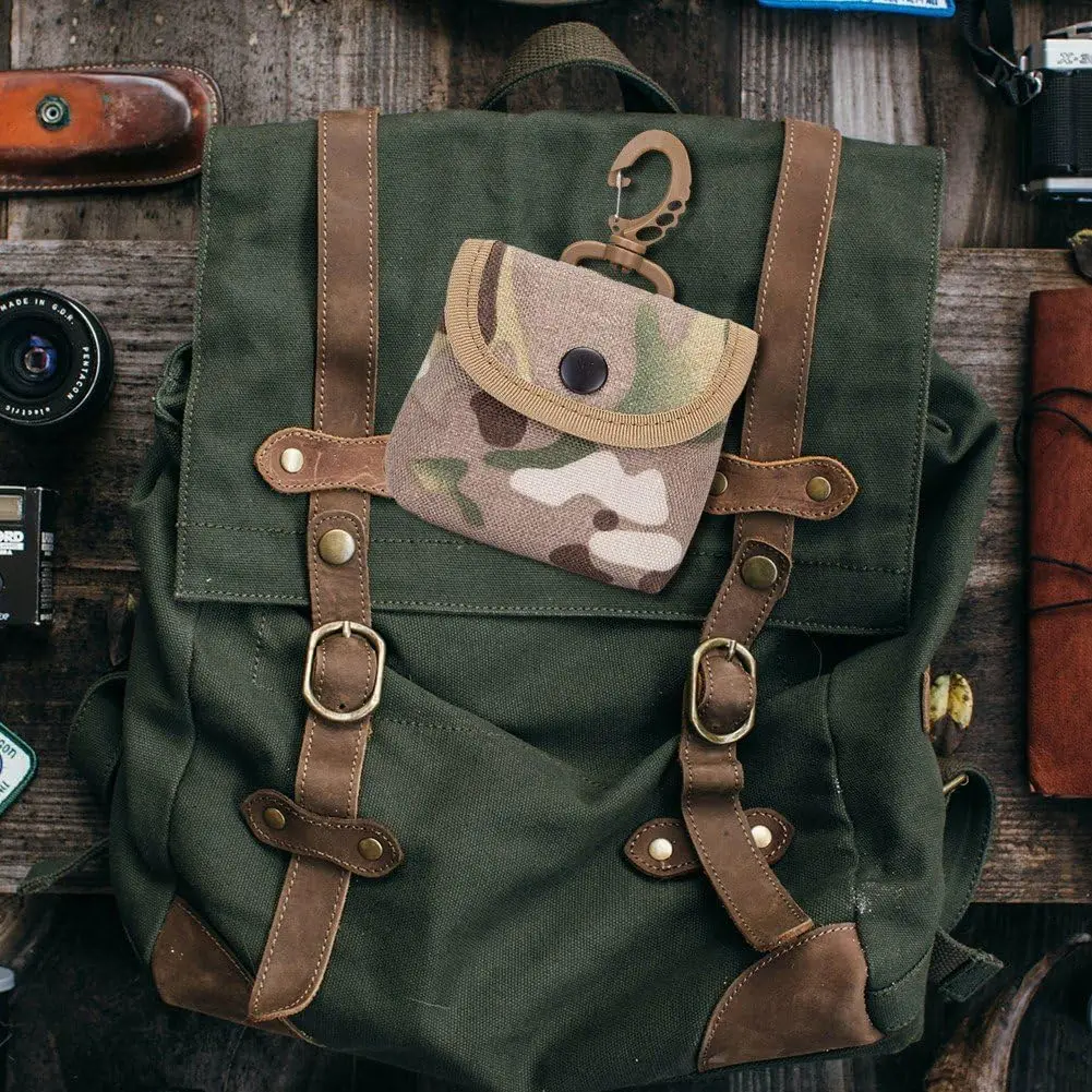 

Military Pouch with Hook Pouch with Carabiner Mini Coin Purse for Outdoor Hunting Camping Hiking Trekking