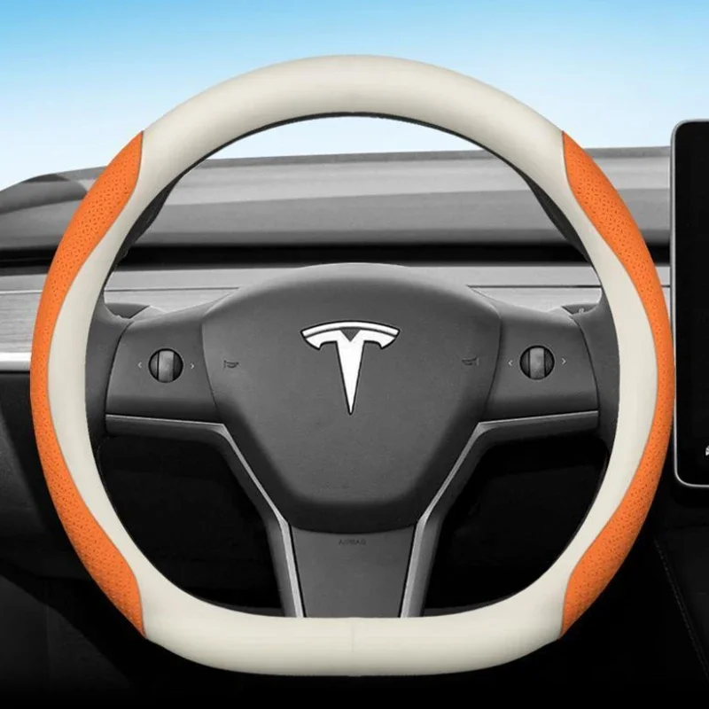 Per Tesla Model 3 Highland 2023 20224 modello Y 2021 - 2024 coprivolante per Auto in pelle 11 colori accessori Auto antiscivolo