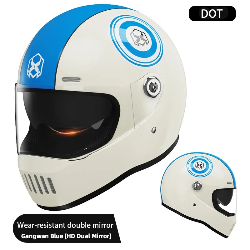 Casque intégral de Moto certifié DOT de marque, double visière, matériau PP, casque de sécurité de course de Moto pour hommes et femmes, léger et Durable