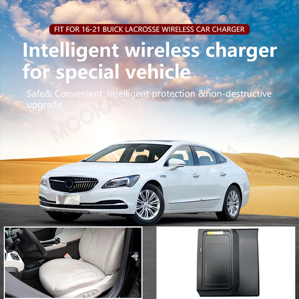 For Buick LaCrosse 2016-2021 Quick QI Car Wireless Charger Fast Charging Intelligent Infrared Mobile Phone Dashboard