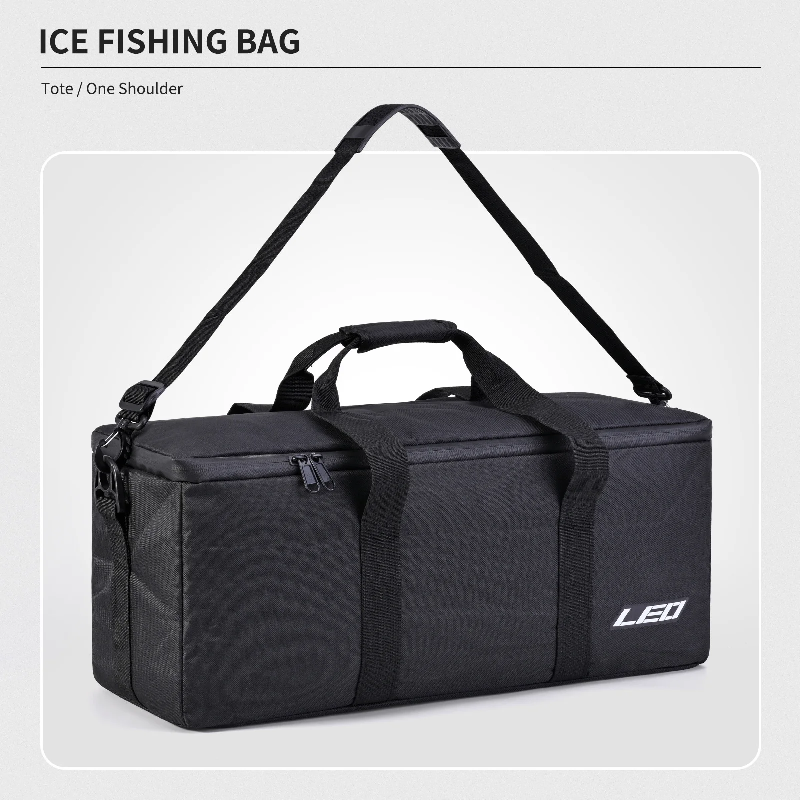 ICE Fishing Storage Bag High-Capacity Polyester Cloth Traveling Bag Wear-Resistant Anti-Cut Large Storage Rod Bag Thick Fish Bag