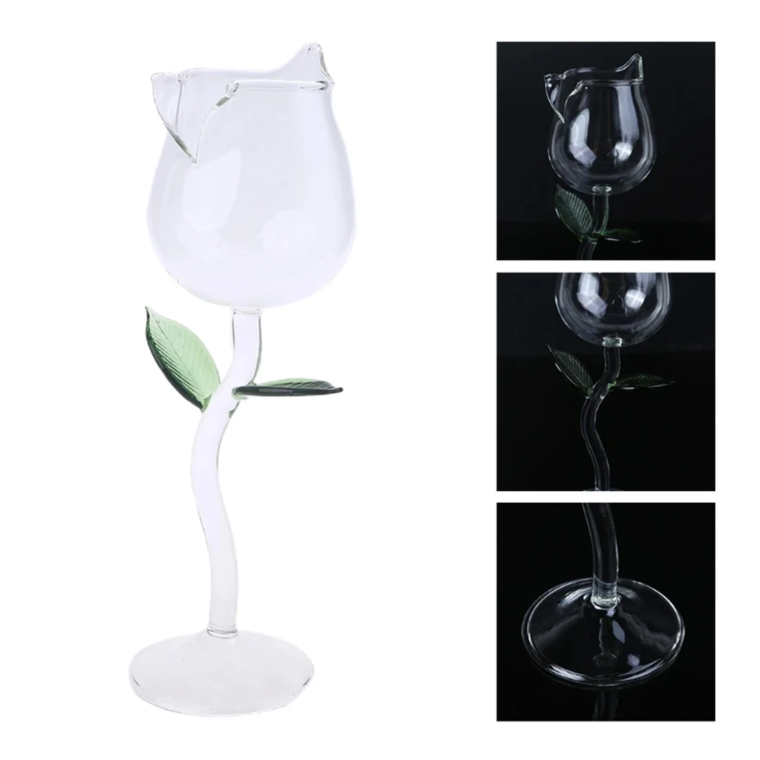 150ML Rose Flower Design Wine Cup Cocktail Cup Transparent Whisky Cup Drinkware Glass   Parties Night  KTV