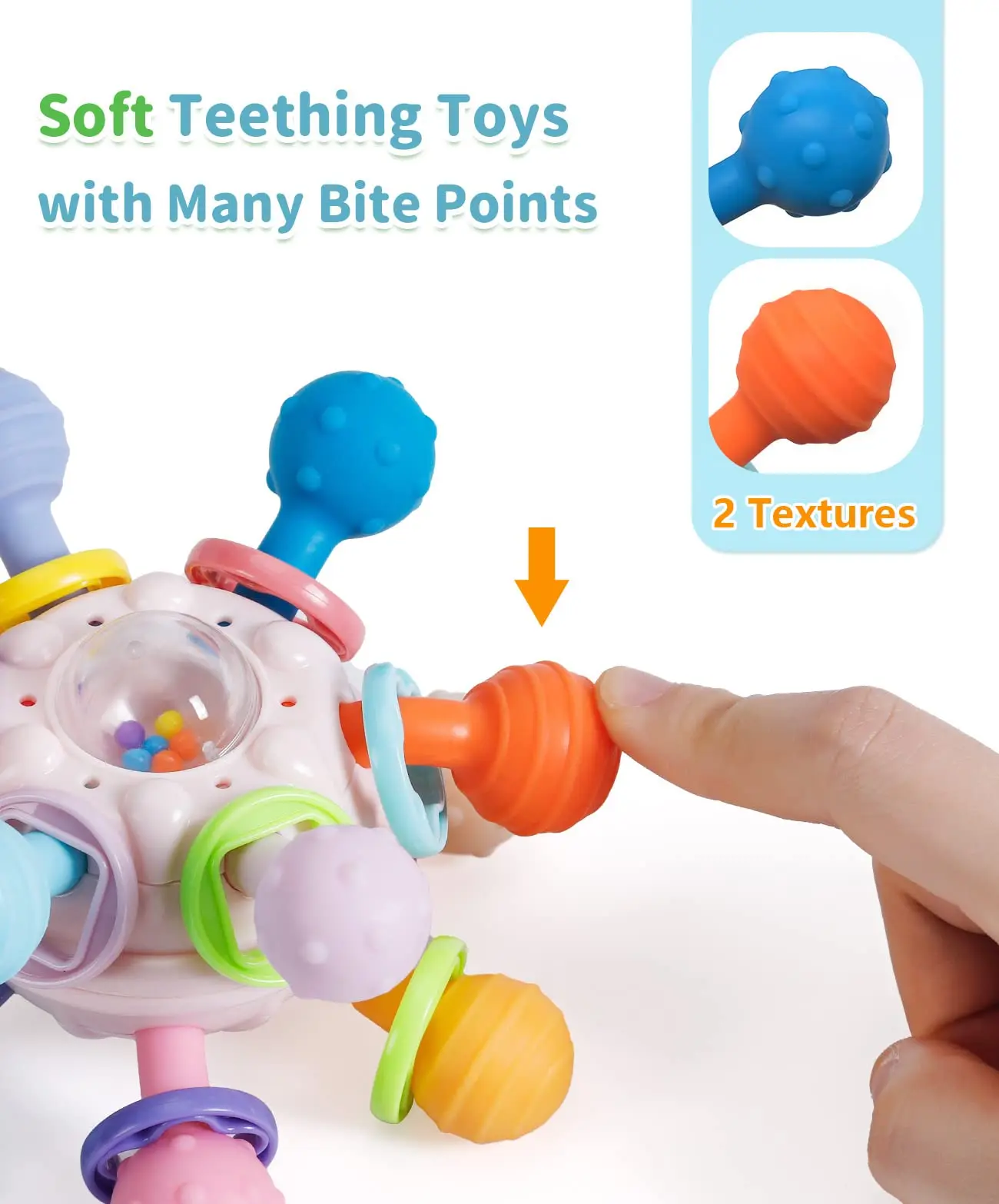 Baby Toys 0 12 Months Rotating Rattle Ball Toys Baby Sensory Teething Toys Grasping Activity Baby Development Toy for Newborn