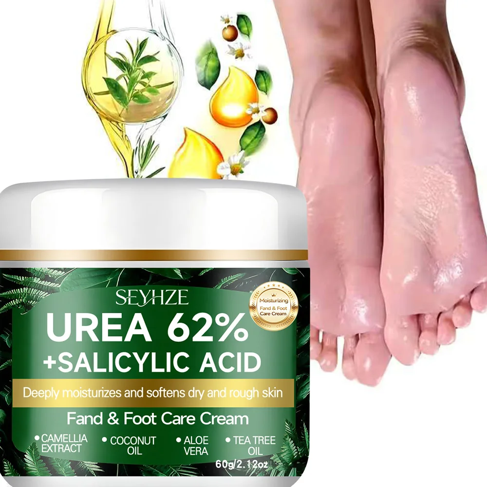 SEYHZE Fußcreme mit 62% Urea und Salicylsäure für trockene, raue Haut, Teebaumöl, Aloe-Butteröl, Glycerin, H-Aloe Vera Feuchtigkeitspflege – Detail 4