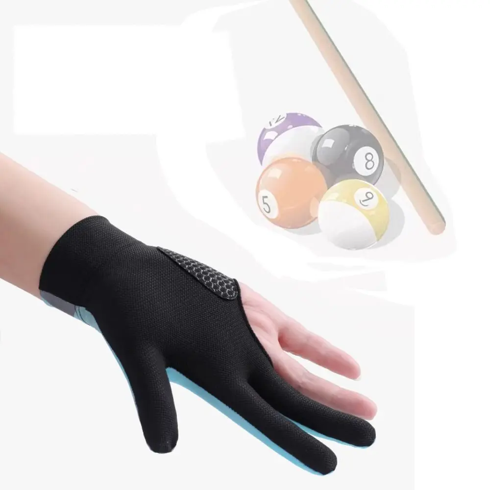 New Three Fingers Snooker Glove Left Right Hand Anti-slip Billiard Glove Elastic Breathable Training Glove Fitness Accessories