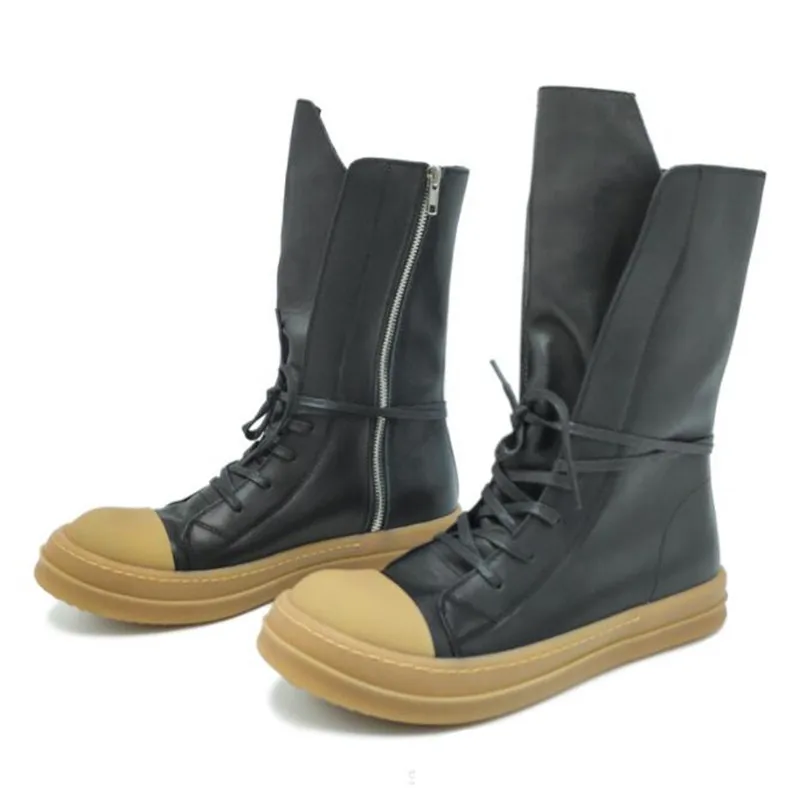 Women High Top Boots Genuine Leather Men Designer Sneakers Man Ankle Boot