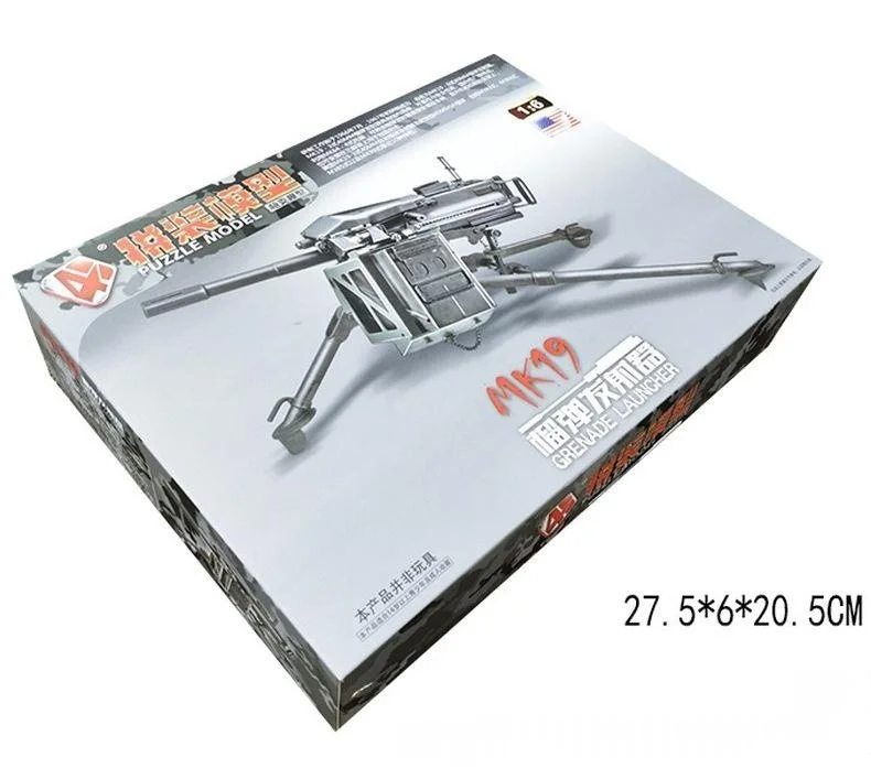 1/6 Mk19 Grenade Launcher 4d Heavy Machine Launcher Model DIY Assemble Military Accessory Boys Collection Miniature Puzzle Model