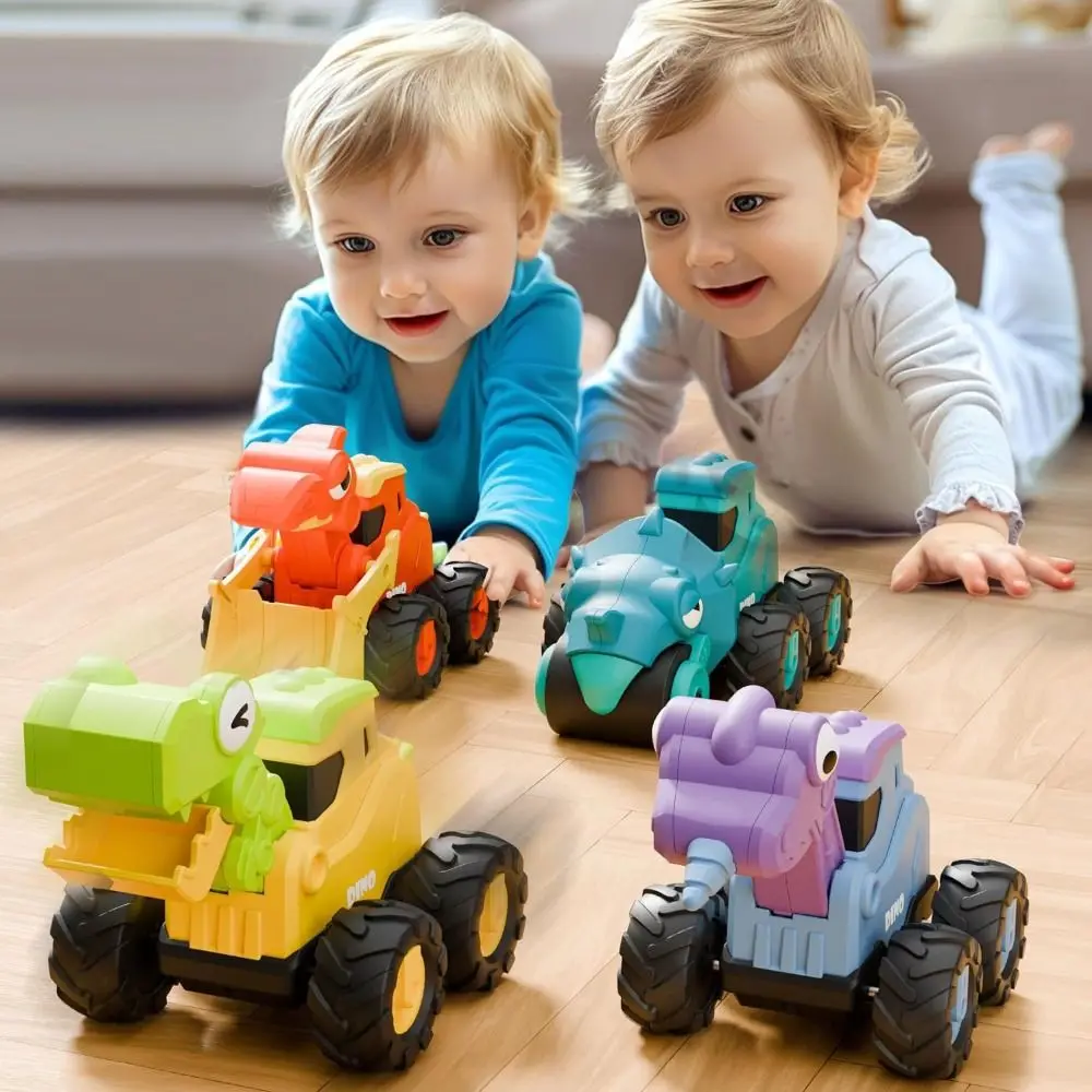 

Plastic Children Pull Back Toy Car Press Manual Skills Dinosaur Engineering Car Model Collection Educational