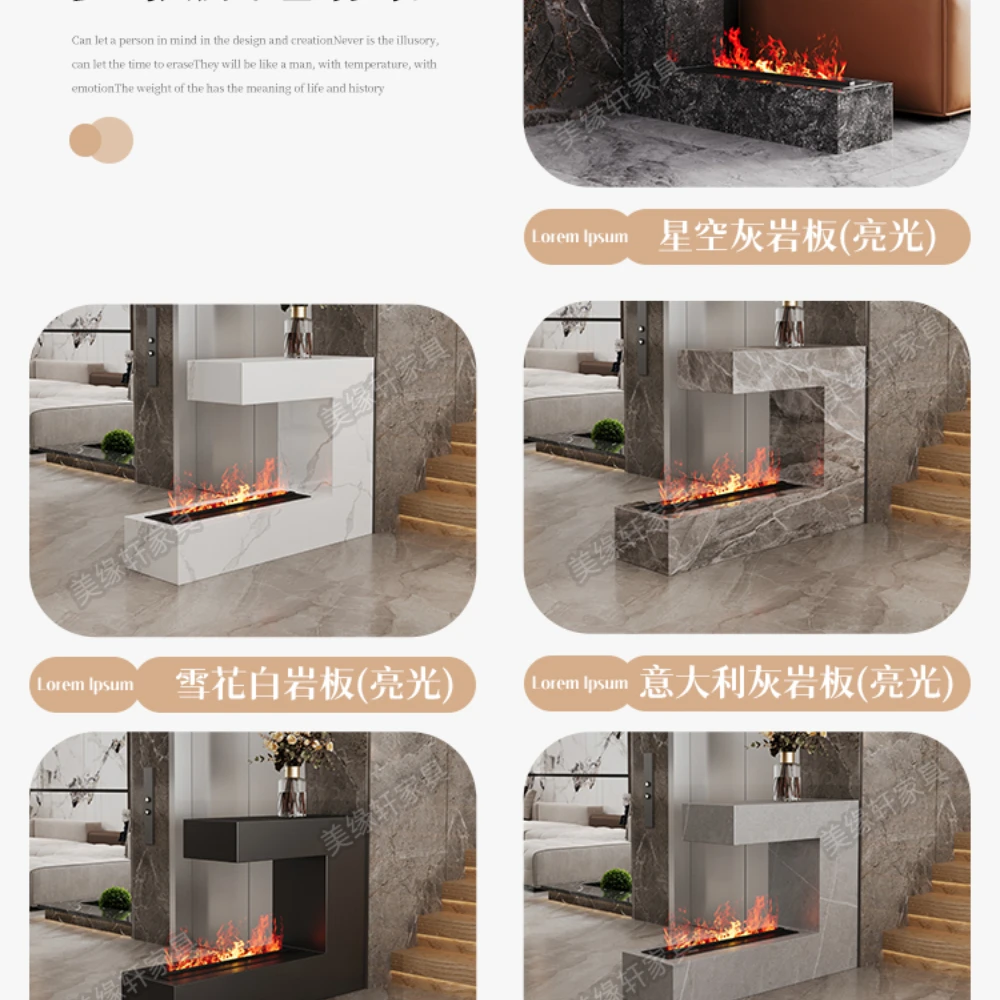 Full Stone Plate Living Room Decoration Hallway with Fireplace Humidifier Entrance Bar Counter