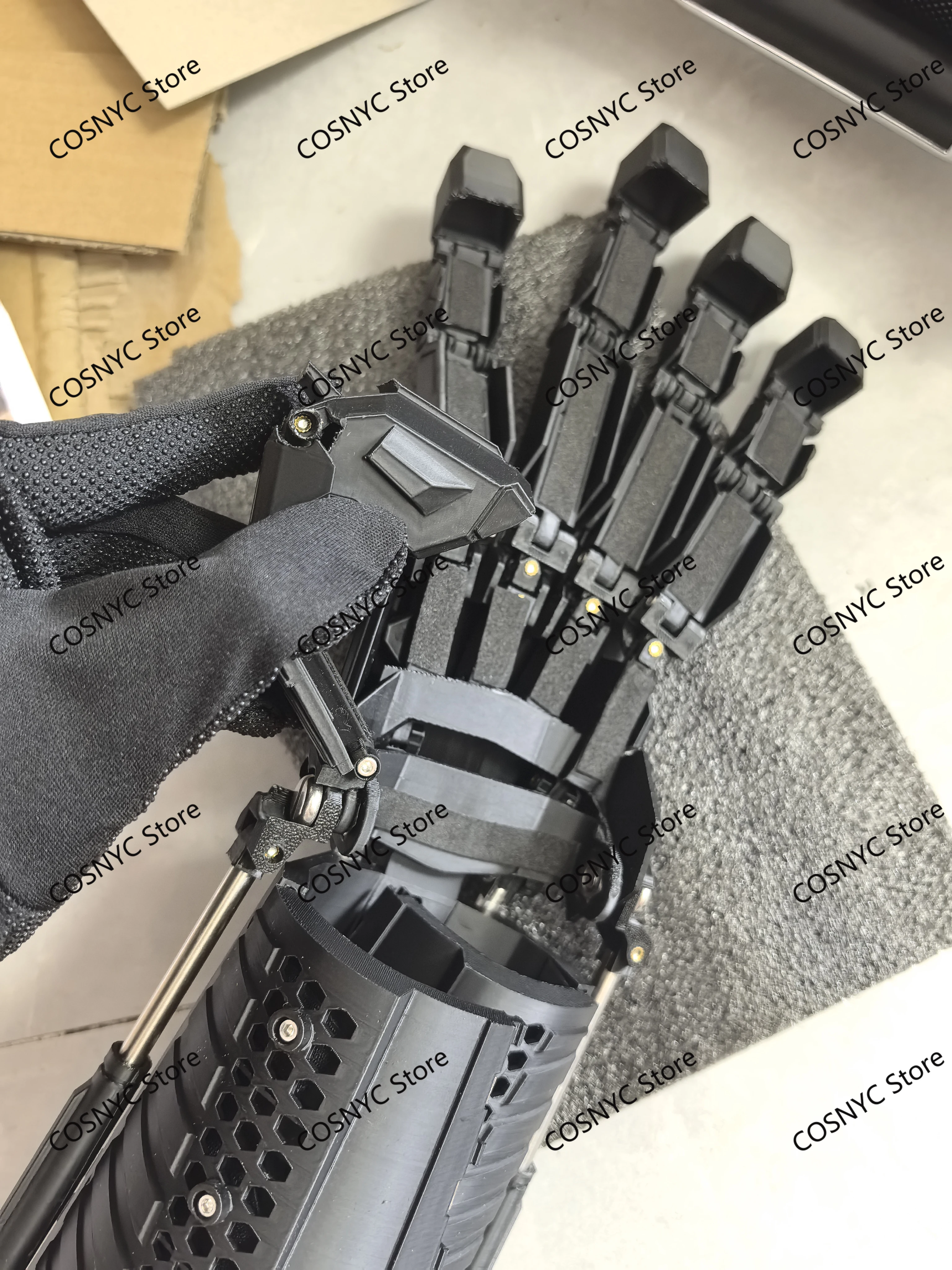 Máquinas vestíveis manopla cyberpunk luva tática legal flexível movimento de dedo desempenho de halloween cosplay adulto presente prop
