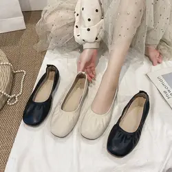 XGRAVITY Low Price Soft Leather Fashion Flat Shoes Elegant Comfortable Women Flats Female Foldable Square Toe Loafer Ladies B177