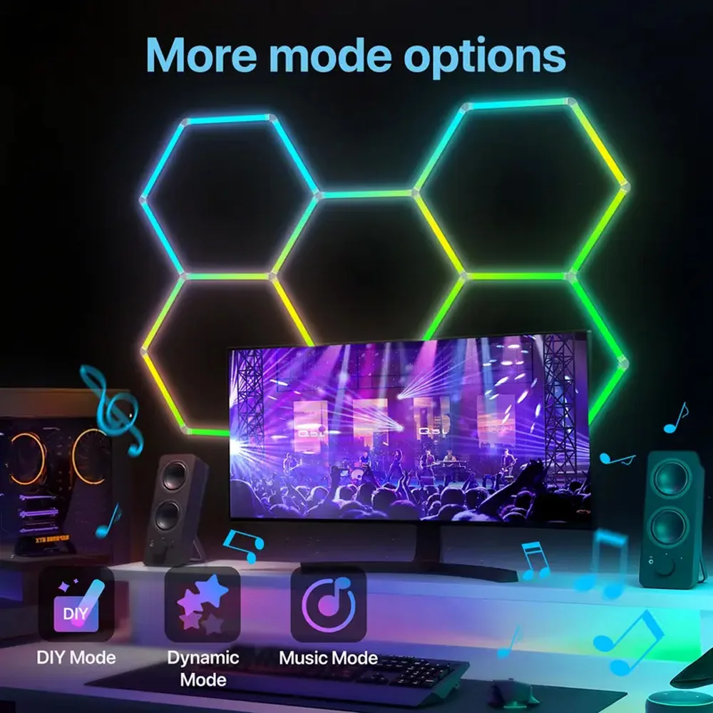 Lampu RGB Heksagonal Sarang Le - Esports Gaming Youtube ulasan dan harga