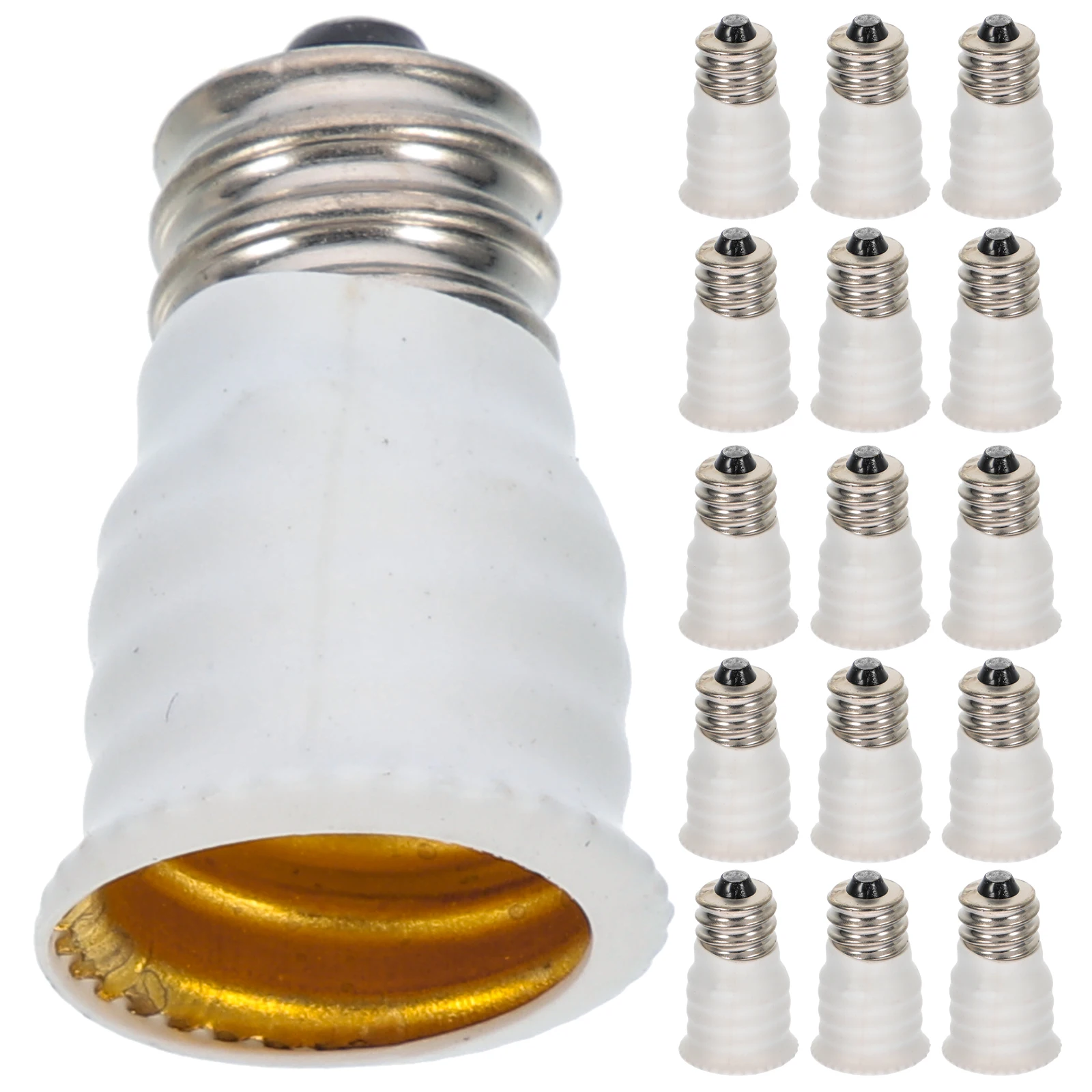 

15pcs E12 to E14 Adapter White Detailed Workmanship Safe Easy Install Garage Workshop Monitoring System Light Bulb