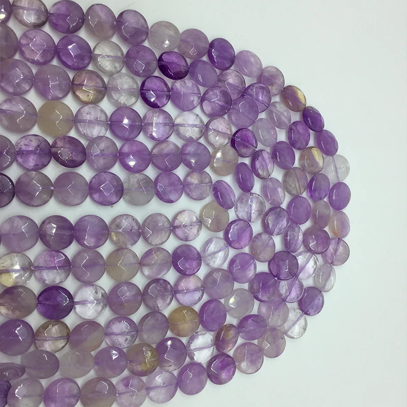 10mm12mm Half Circle Shape Natural Gem Purple Amethyst Stone Beads Gemstone Jewelry Making Bracelet Necklace DIY Luck Health