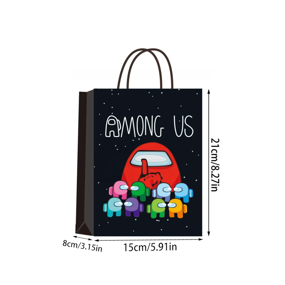 Cartoon Space Game Party Candy Shopping Bags Paper Gift Bag Hand-held Birthday Bag Baby Shower Kid Wedding Party Decoration Gift