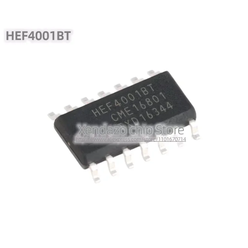 10pcs/lot HEF4001BT HEF4001B SOP-14 package Original genuine Four way 2-input or NOT gate logic chip