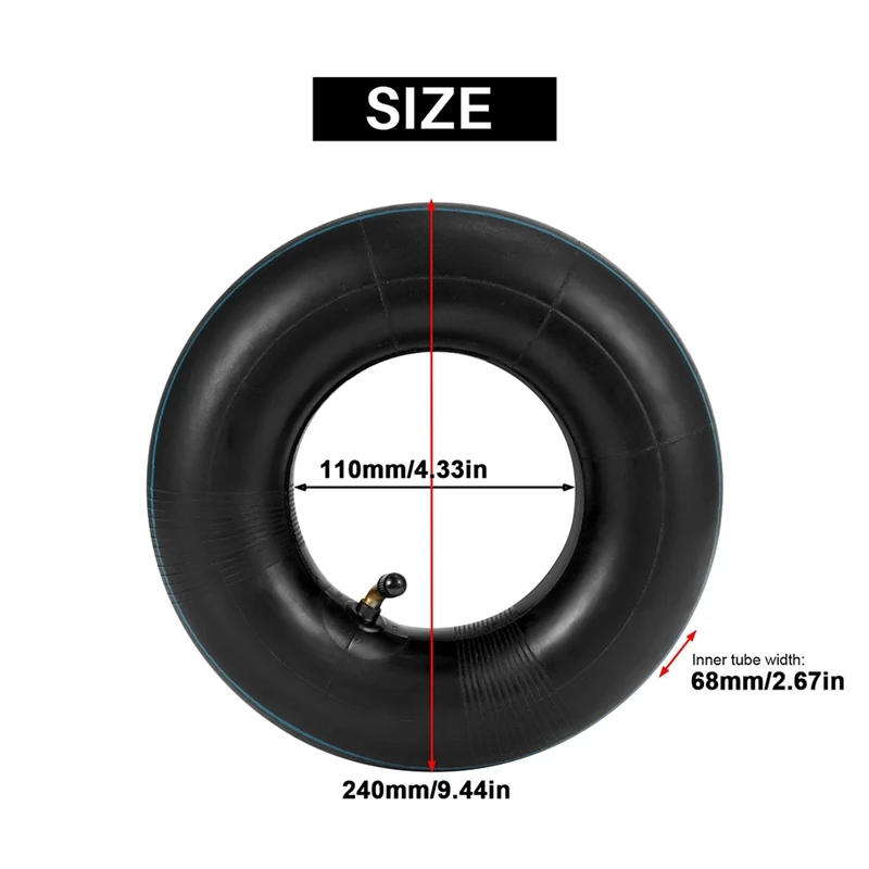 DT15 2 Pack 4.10/3.50-4 Inch Inner Tube Tire for Hand Truck Dolly Garden Cart Lawn Mower, Replacement Tube with TR87 Valve