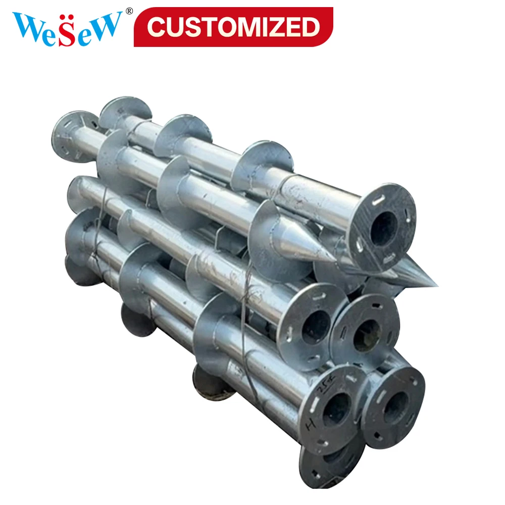 Custom-made high-quality helical pile hot-dip galvanized ground anchors for solar panel bracket fence bases made in China