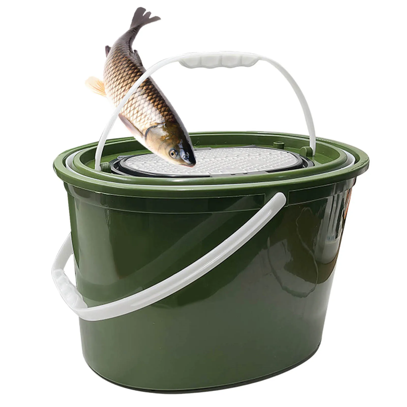 Large Capacity Double-layer Fishing Bucket Portable Ultralight Live Fish Bucket With Handle Winter Outdoor Fishing Gears 2025
