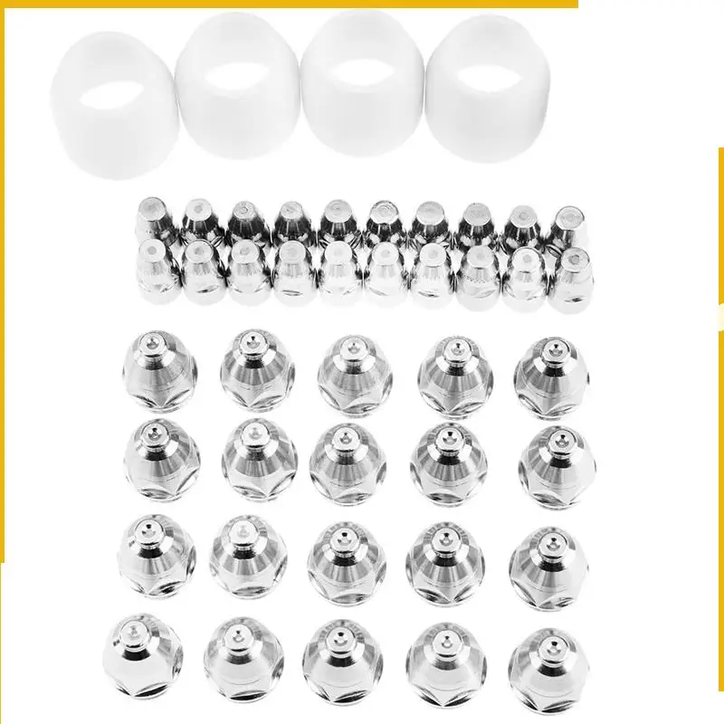 

A92P 45Pcs P80 Cutting Torch Consumable Kit Electrode Tip Nozzle 1.5Mm Cup Roller Guide Wheel Outfit Plasma Cutter Consumable