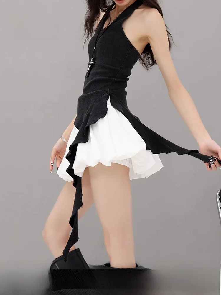 

Bla Off-oulder Svel Vest Women's Summer New Sle Sa Design Slimming Waist-Cinching Top Ne Hanging Sle ort ...