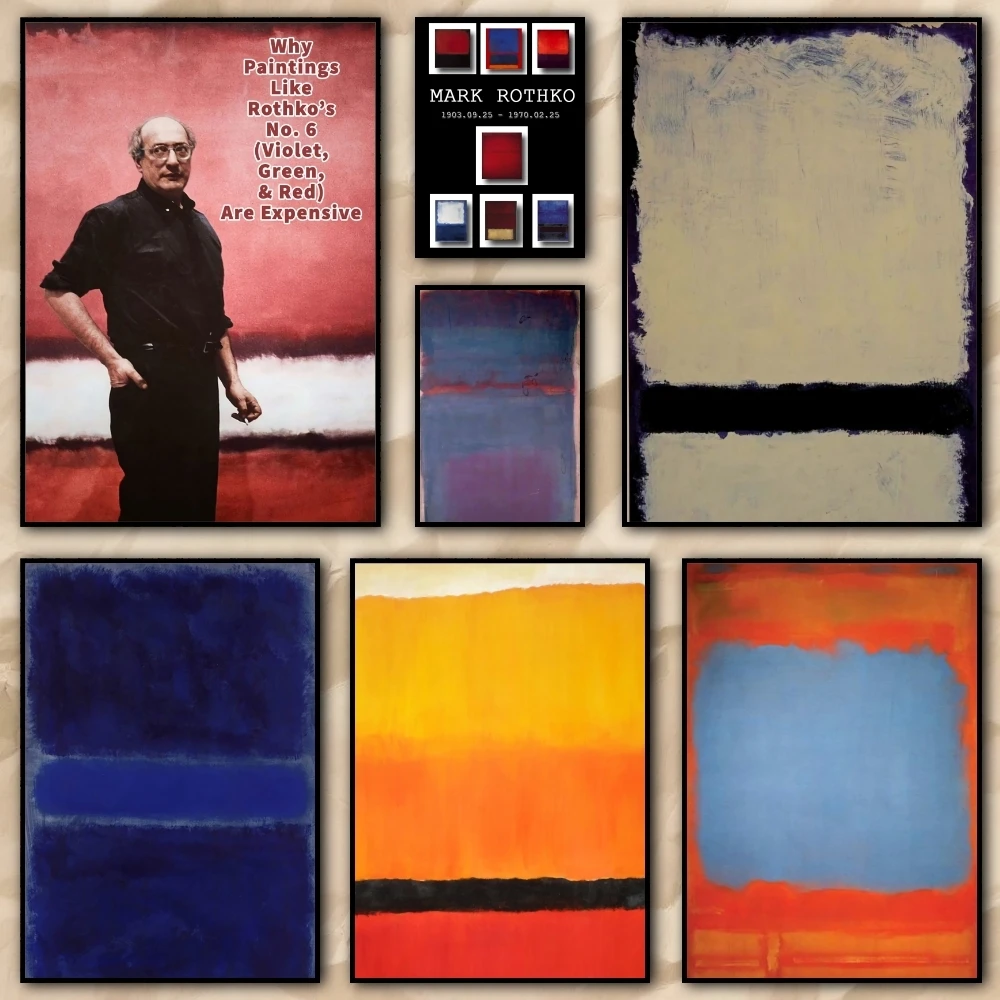 Mark Rothko Classic Vintage Poster HD art sticky wall waterproof home living room bedroom bar aesthetic decoration