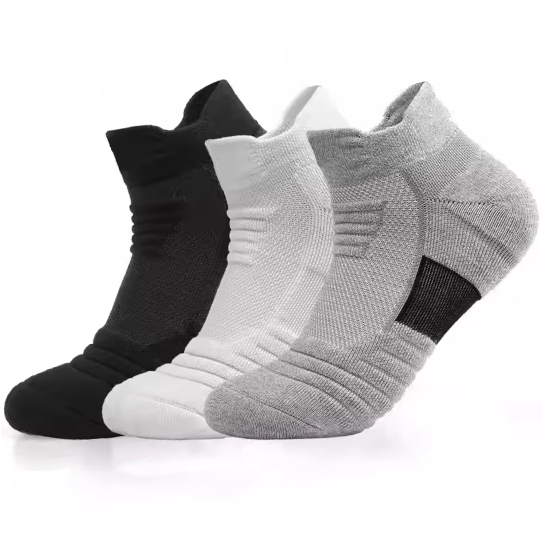 3/6/12 Pairs Red Breathable Mesh Athletic Terry Socks Cushioned Moisture Managing Durable for Running Hiking Sports