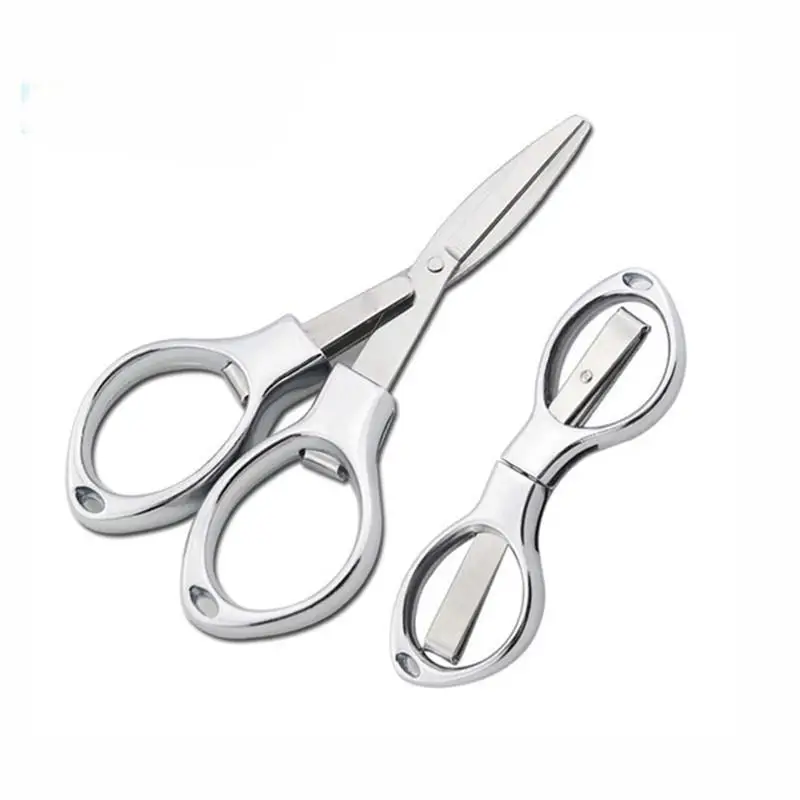 1Pcs Versatile Stainless Steel Folding Scissors - Retractable, Durable, and Portable for Travel, Outdoor & Daily Needs
