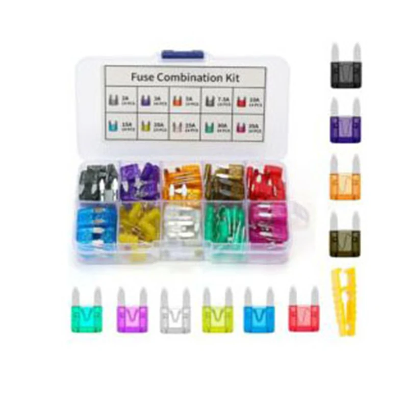 140Pcs/set Mini Car Blade Fuse Kit 2A/3A/5A/7.5A/10A/15A/20A/25A/30A/35A Standard Fuses Assortment