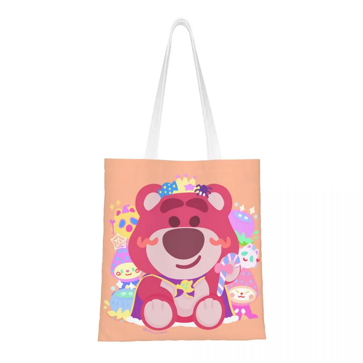 

Сумка-шоппер с милым принтом Лотсо, сумка через плечо, женская сумка-тоут в стиле Y2K, тканевая дорожная сумка для студентов