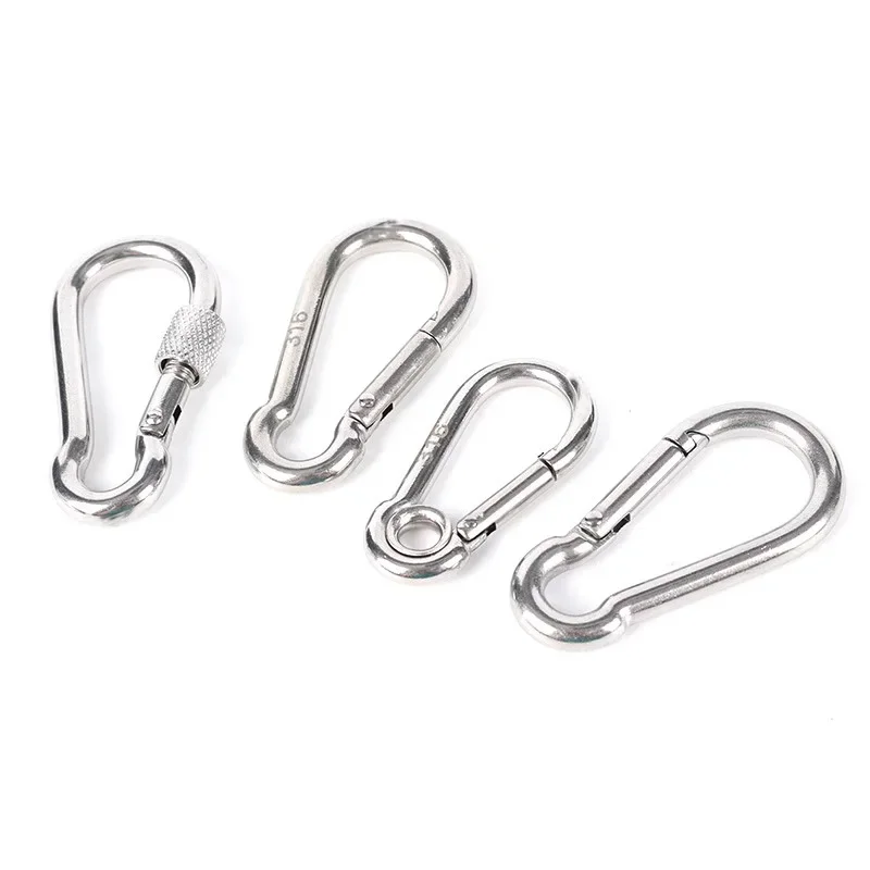 1pcs M4-M12 Multifunctional 316 Stainless Steel Spring Snap Carabiner Quick Link Lock Ring Hook Snap Shackle Chain Hook