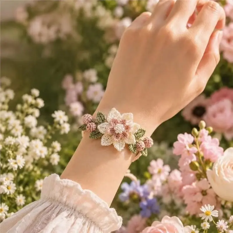 ABZS Botanical Bracelet Kit Relaxing Handmade Bracelet Kit Diy Crochet Kit Beginners Crochet Set For Crochet Practice