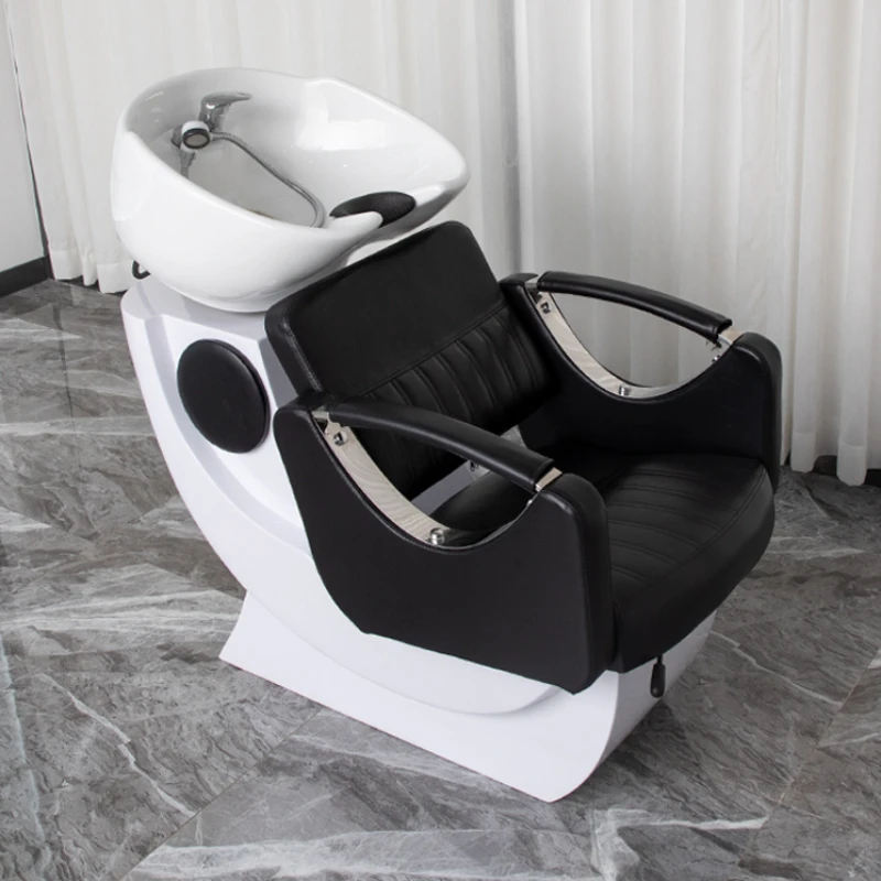 Adjust Speciality Shampoo Chair Folding Move Equipment Hairdressing Shampoo Chair Lounge Fotel Fryzjerski Salon Furniture QF50SC