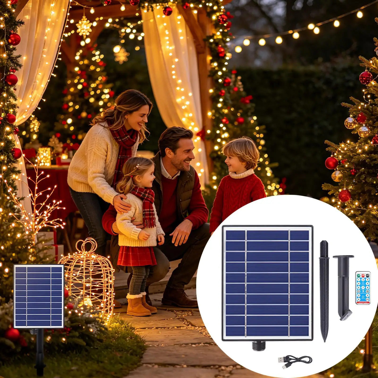 Waterproof Portable Solar Panel USB Charging Design Energy Saving Device Durable Supply For Garden Backyard Balcony And Patio