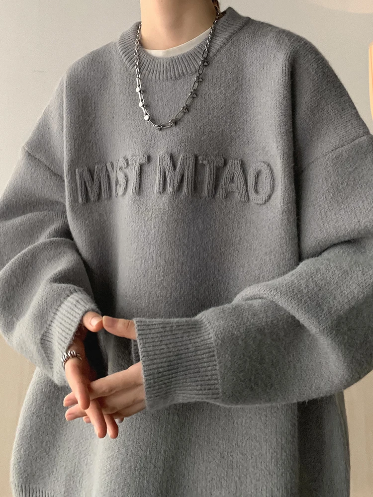 

Мужской вязаный свитер Laid-ba: комфортный, свободный крой, премиальное качество, повседневный, с длинным рукавом, круглый вырез, весна-осень