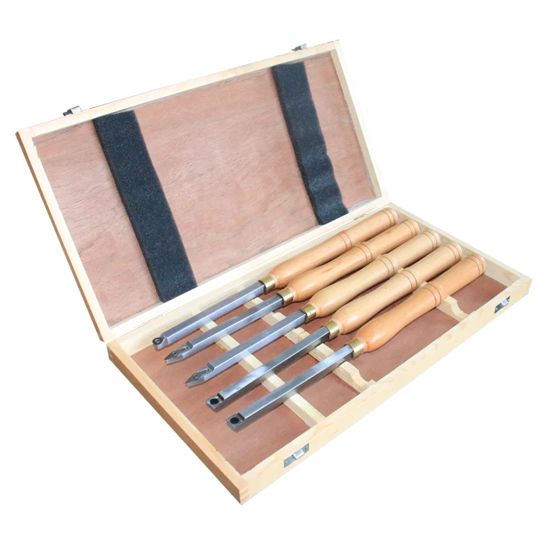 Wood Turning Tools Lathe Chisel Set Wooden Case Lathe 8 Piece Wood Lathe HSS Steel Blades