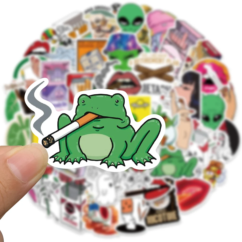 50 Stuks Cartoon Tabak Roken Stickers Voor Fans Motorfiets Telefoon Skateboards Laptop Bagage Pegatinas Stickers