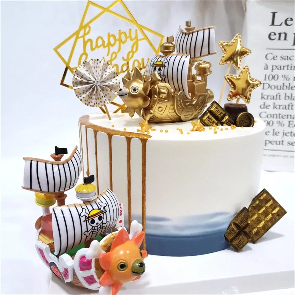 One Piece Anime Cute Mini Pirates Boat Model Going Merry Thousand Sunny Luffy The Straw Hat Pirates Ship Action Figure Gift Toys