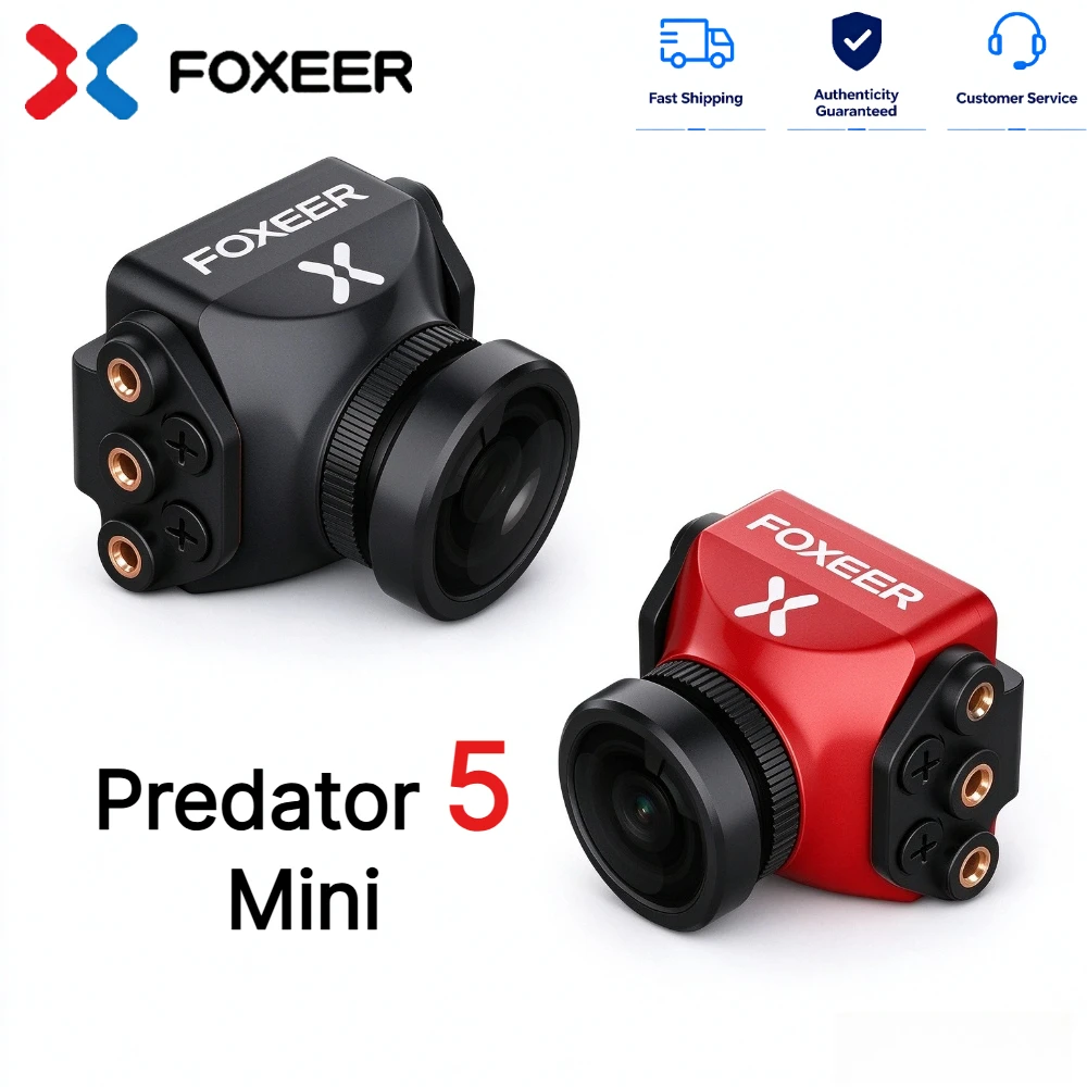 Foxeer Predator 5 Mini FPV Camera 1000TVL Super WDR PAL/NTSC Switchable 0.01Lux Low Light 3D DNR For RC Freestyle Racing Drone